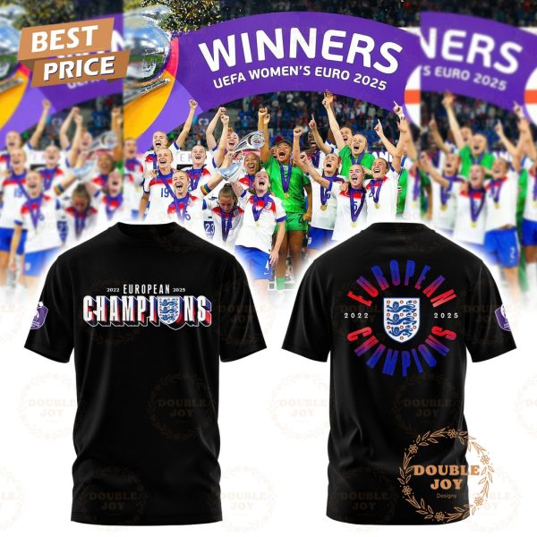 England Lionesses Winners UEFA Women’s EURO 2025 Black T-Shirt, Hoodie