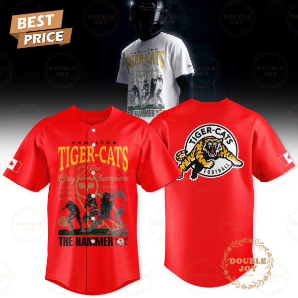 Hamilton Tiger-Cats 15 Time Grey Cup Champions Limited Edition Baseball Jersey – Red