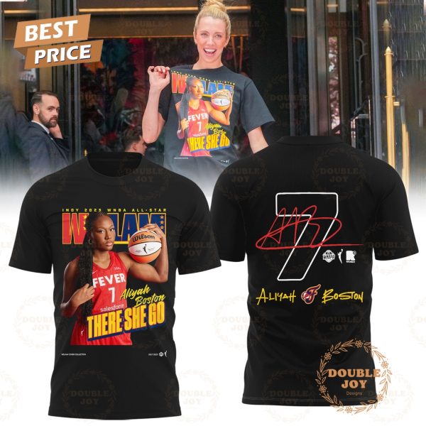 Indiana Fever 2025 WNBA All-Star Aliyah Boston There She Go T-Shirt, Hoodie – Black