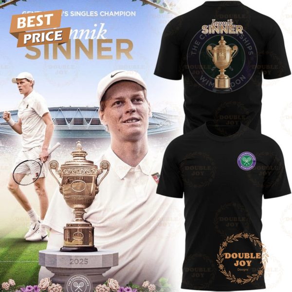 Jannik Sinner Gentlemen’s Singles Champion 2025 T-Shirt, Hoodie – Black