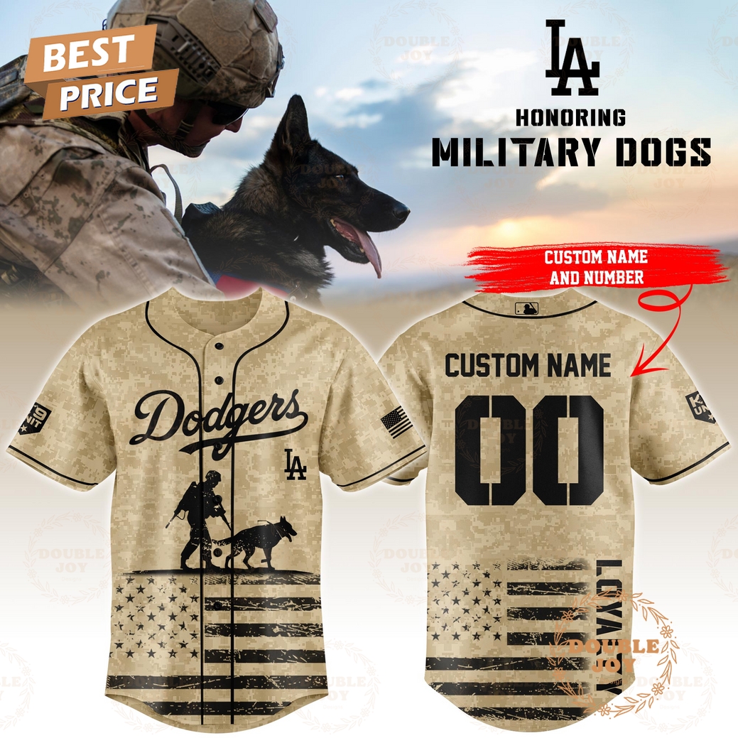 Los Angeles Dodgers Honoring Military Dogs 2025 Custom Name Limited Edition Baseball Jersey Los Angeles Dodgers Honoring Military Dogs 2025 Custom Name Limited Edition Baseball Jersey