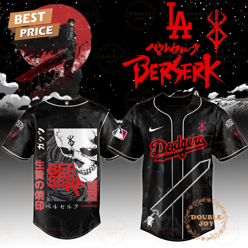Los Angeles Dodgers x Berserk Special Edition 2025 Black Baseball Jersey Los Angeles Dodgers x Berserk Special Edition 2025 Black Baseball Jersey