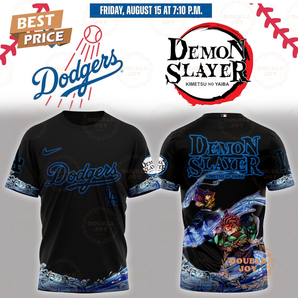 Los Angeles Dodgers x Demon Slayer Limited Edition Black T-Shirt, Hoodie Los Angeles Dodgers x Demon Slayer Limited Edition Black T-Shirt, Hoodie