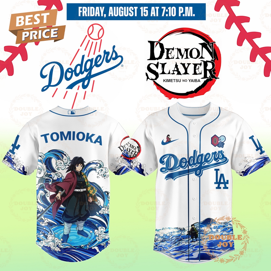Los Angeles Dodgers x The Movie Demon Slayer Tomioka Baseball Jersey Los Angeles Dodgers x The Movie Demon Slayer Tomioka Baseball Jersey