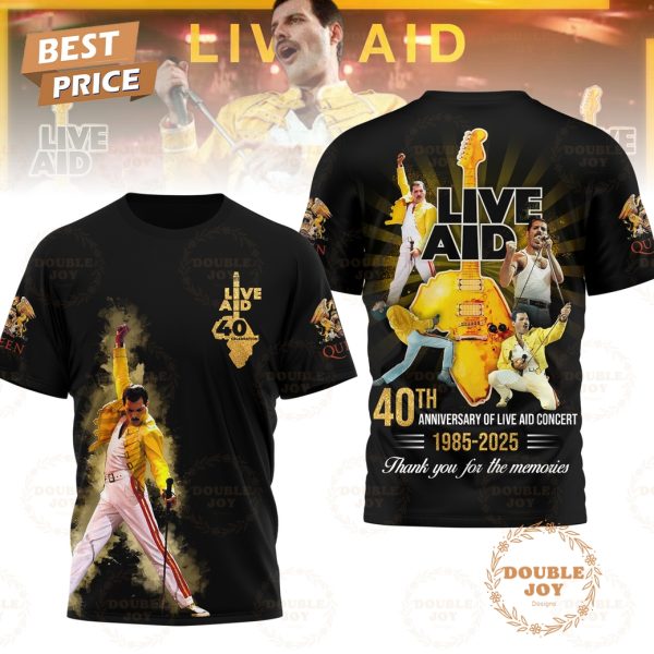 Queen 40th Anniversary Of Live Aid Concert 1985-2025 Thank You For The Memories T-Shirt, Hoodie