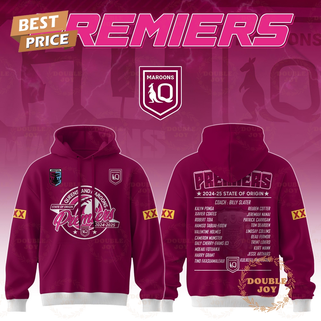 Queensland Maroons 2024-25 State Of Origin Premiers Limited Edition Hoodie Queensland Maroons 2024-25 State Of Origin Premiers Limited Edition Hoodie