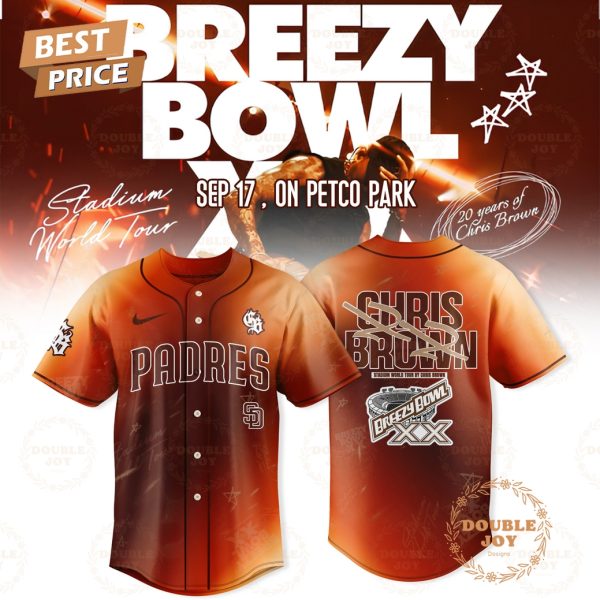 San Diego Padres x Chris Brown Breezy Bowl XX Tour 2025 Special Edition Baseball Jersey
