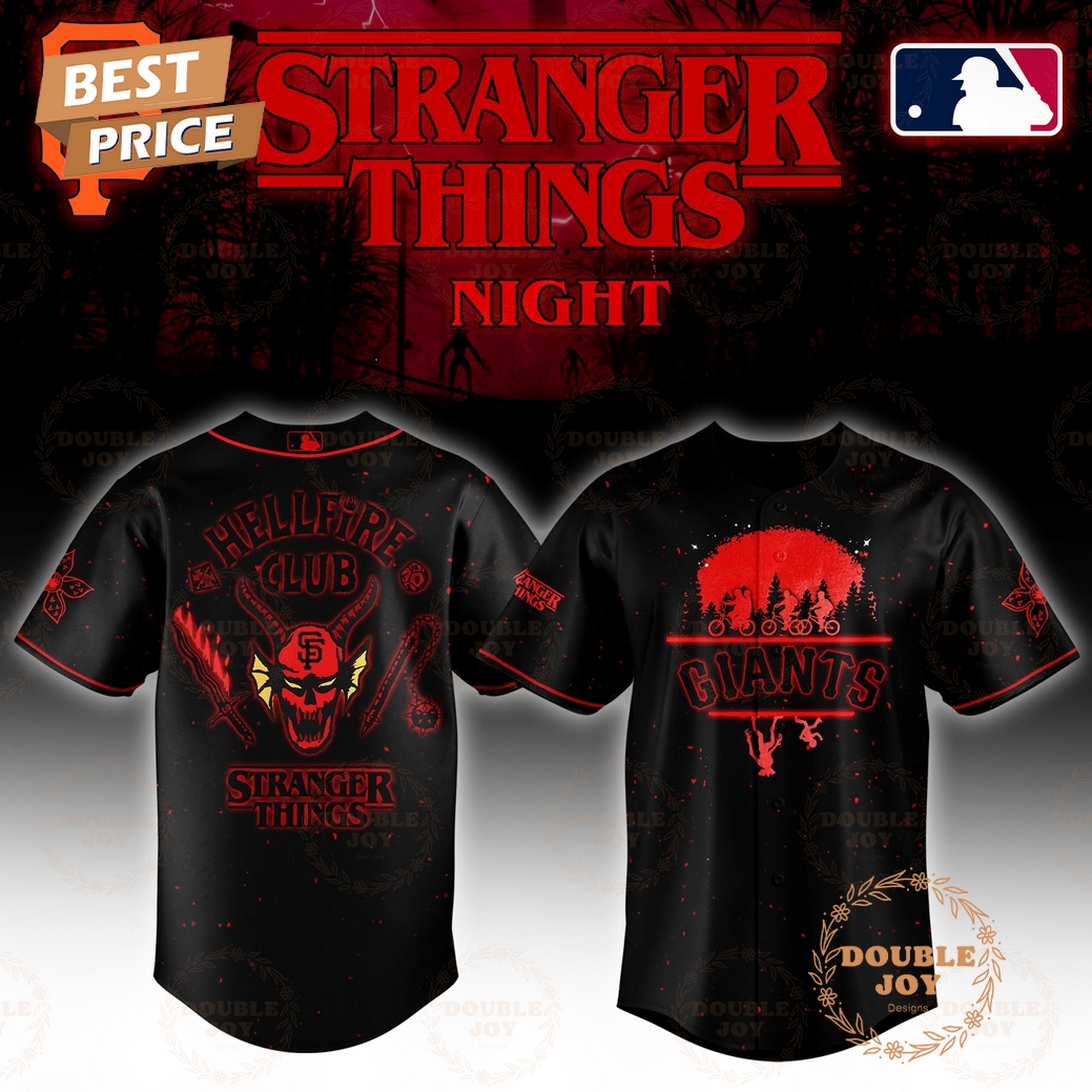 San Francisco Giants Stranger Things Night Hell Fire Club Limited Edition Baseball Jersey San Francisco Giants Stranger Things Night Hell Fire Club Limited Edition Baseball Jersey