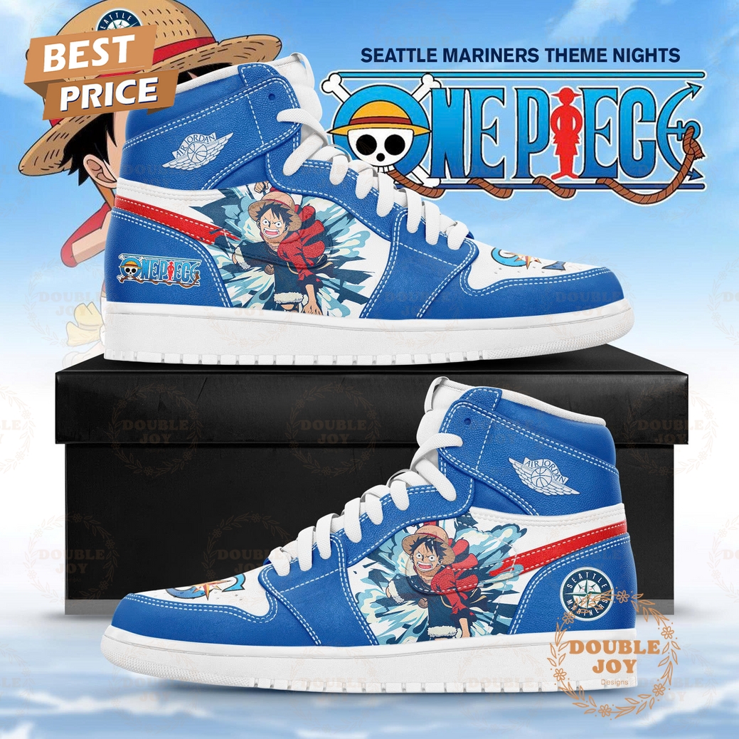 Seattle Mariners Theme Nights One Piece 2025 Air Jordan 1 High Top Shoes Seattle Mariners Theme Nights One Piece 2025 Air Jordan 1 High Top Shoes