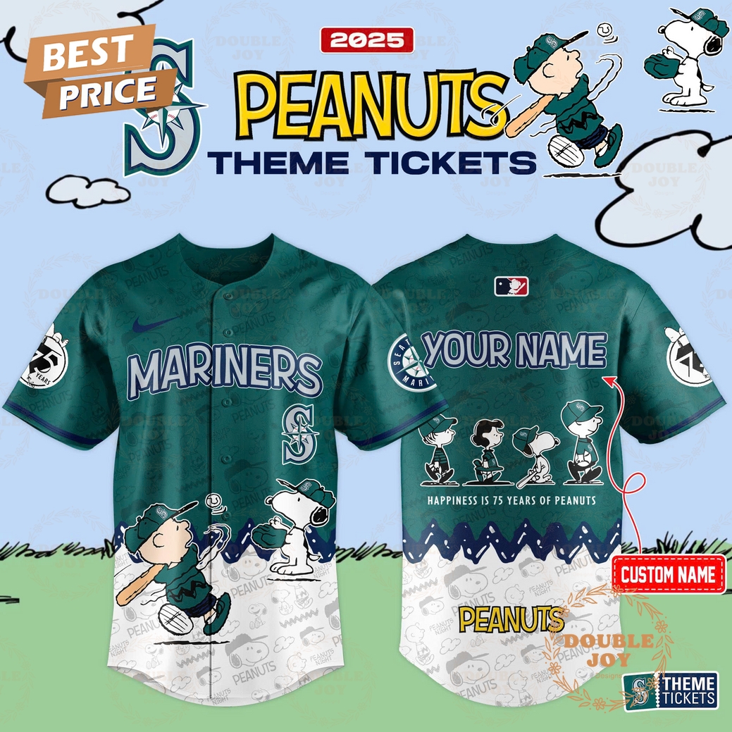 Seattle Mariners Theme Tickets Peanuts 2025 Custom Name Limited Edition Baseball Jersey Seattle Mariners Theme Tickets Peanuts 2025 Custom Name Limited Edition Baseball Jersey
