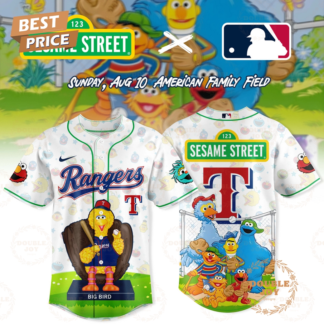 Texas Rangers 123 Sesame Street 2025 Limited Edition Baseball Jersey Texas Rangers 123 Sesame Street 2025 Limited Edition Baseball Jersey