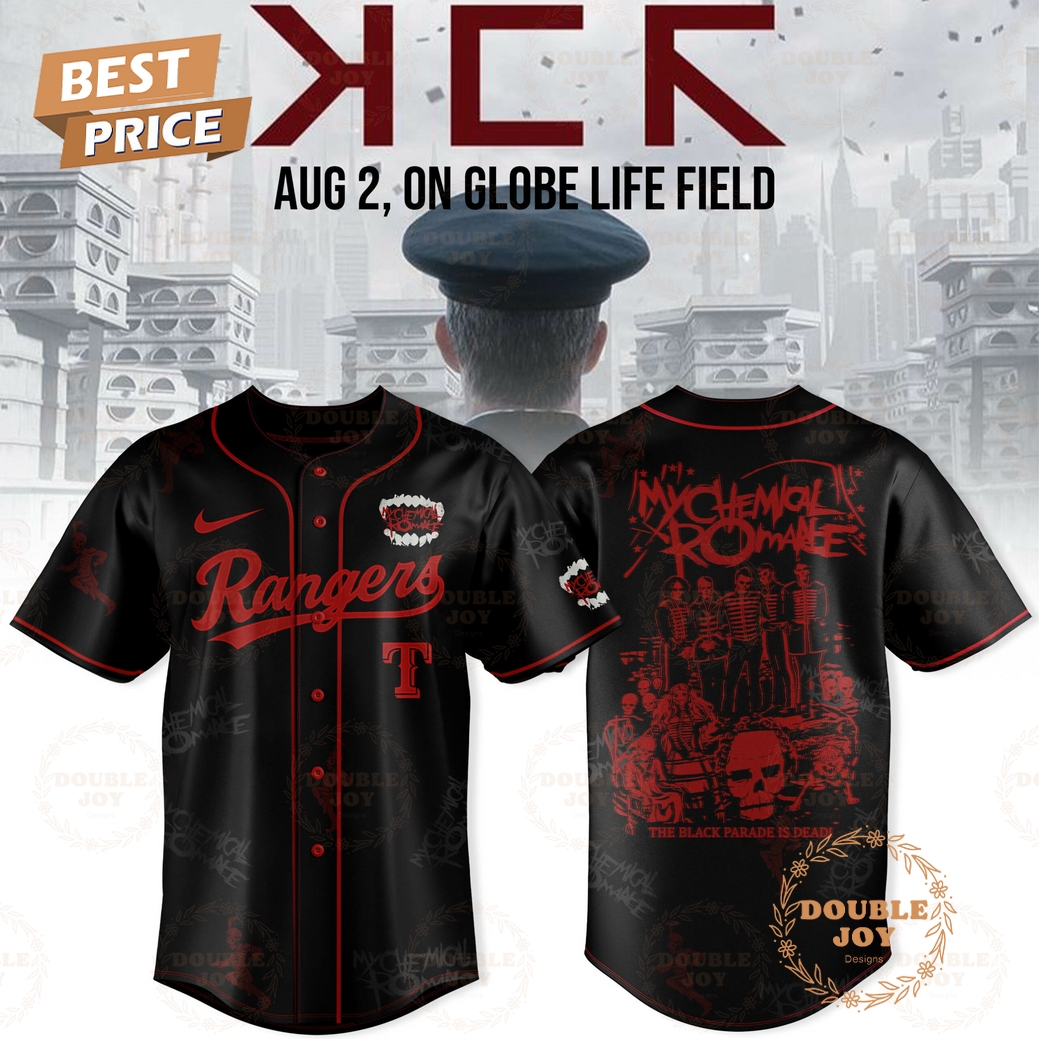 Texas Rangers x My Chemical Romance Long Live The Black Parade 2025 Limited Edition Baseball Jersey Texas Rangers x My Chemical Romance Long Live The Black Parade 2025 Limited Edition Baseball Jersey