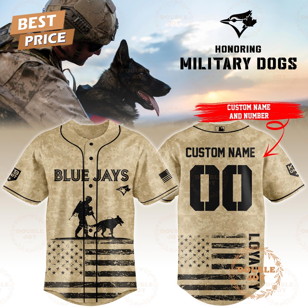 Toronto Blue Jays Honoring Military Dogs 2025 Custom Name Limited Edition Baseball Jersey Toronto Blue Jays Honoring Military Dogs 2025 Custom Name Limited Edition Baseball Jersey