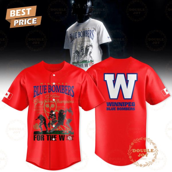 Winnipeg Blue Bombers 12 Time Grey Cup Champions Limited Edition Baseball Jersey – Red
