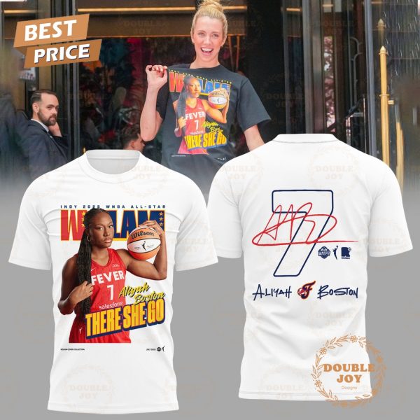 Indiana Fever 2025 WNBA All-Star Aliyah Boston There She Go T-Shirt, Hoodie – White