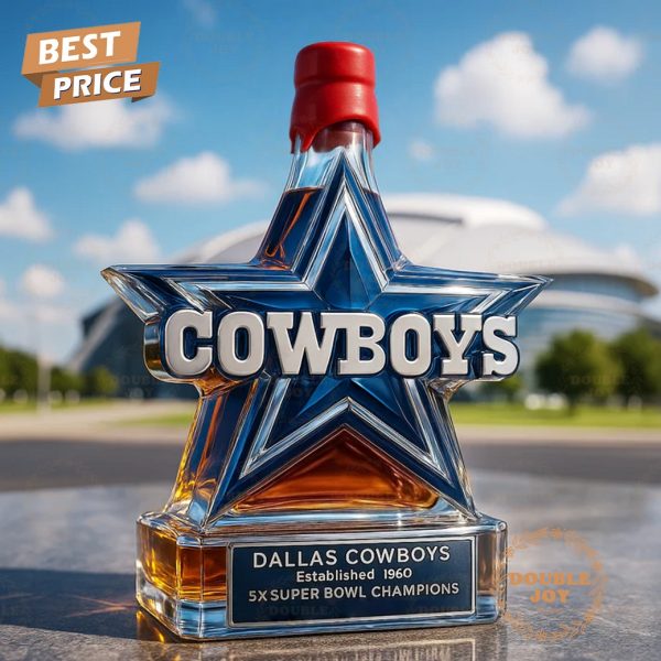 Dallas Cowboys 5X Super Bowl Champions Limited Edition Whiskey Bottle