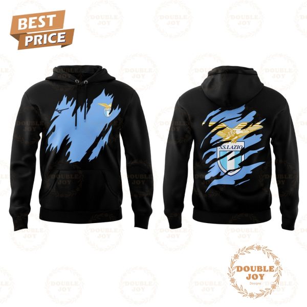 Societa Sportiva Lazio Ripped Slash Pattern Black Special Edition Hoodie