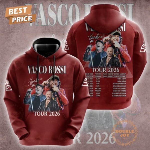 Vasco Rossi Tour 2026 Red Limited Edition  T-Shirt, Hoodie