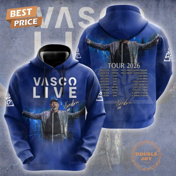 Vasco Rossi Tour 2026 Special Edition Blue T-Shirt, Hoodie