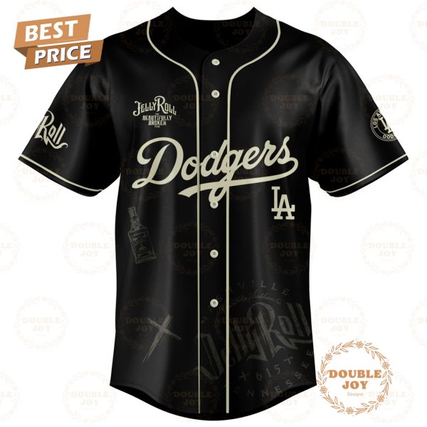 Los Angeles Dodgers x Jelly Roll Tour The Beautiflly Broken Baseball Jersey
