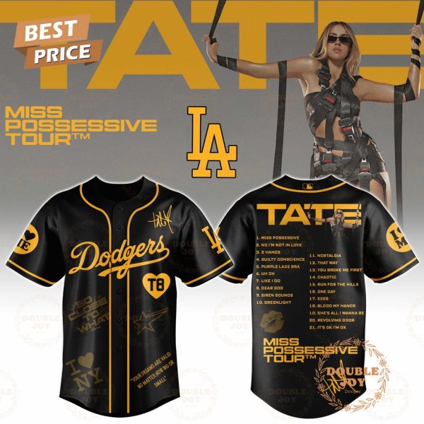 Los Angeles Dodgers x Tate McRae Tour Miss Possessive 2025 Baseball Jersey