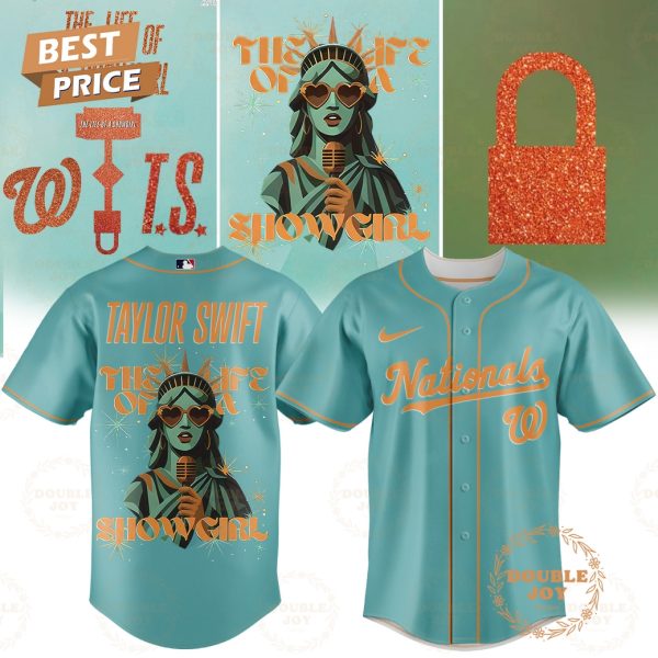 Taylor swift x Washington Nationals The Life Of A Showgirl Special Edition Baseball Jersey