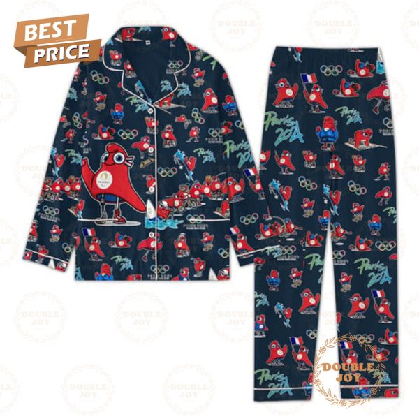 Olympics Paris 2024 Button Down Navy Pajamas