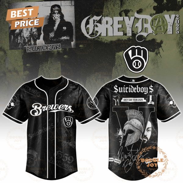 Milwaukee Brewers x Suicideboys Grey Day Tour Limited Edition 2025 Baseball Jersey