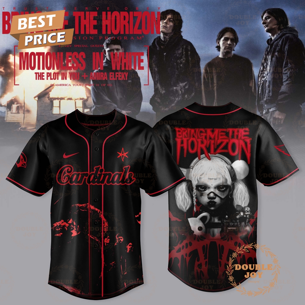 Arizona Cardinals x Bring Me the Horizon Tour 2025 USA Ascension Program Baseball Jersey Arizona Cardinals x Bring Me the Horizon Tour 2025 USA Ascension Program Baseball Jersey