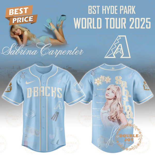 Arizona Diamondbacks x Sabrina Carpenter World Tour 2025 BST Hyde Park Blue Baseball Jersey
