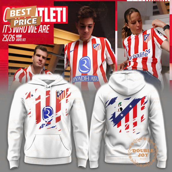 Atlético Madrid Ripped Slash Pattern White Special Edition Hoodie