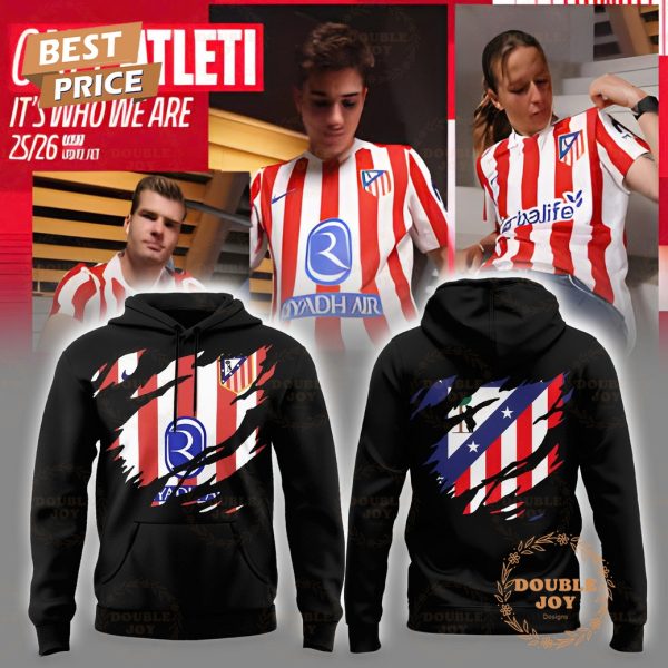 Atlético Madrid Ripped Slash Pattern Black Special Edition Hoodie
