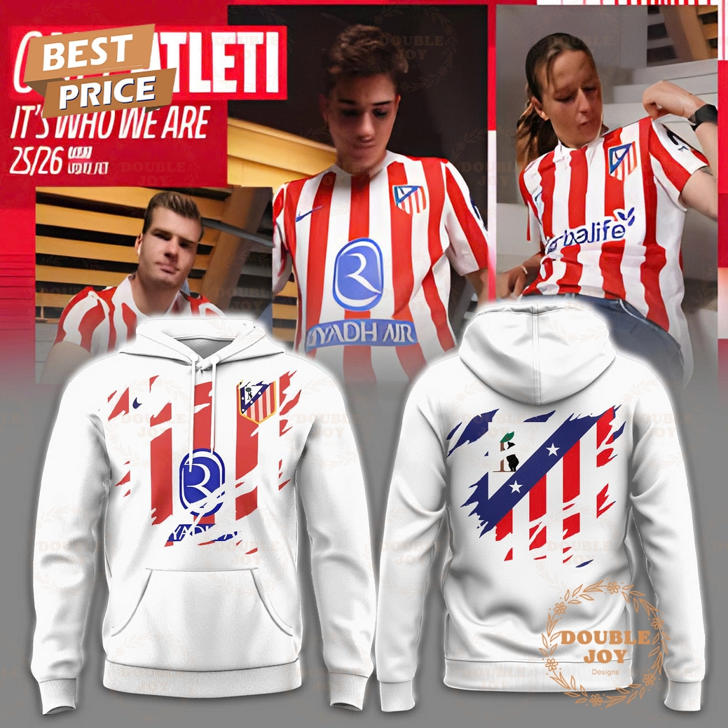 Atlético Madrid Ripped Slash Pattern White Special Edition Hoodie Atlético Madrid Ripped Slash Pattern White Special Edition Hoodie