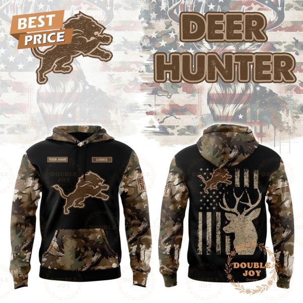 Detroit Lions x Deer Hunter Custom Name Special Edition Hoodie