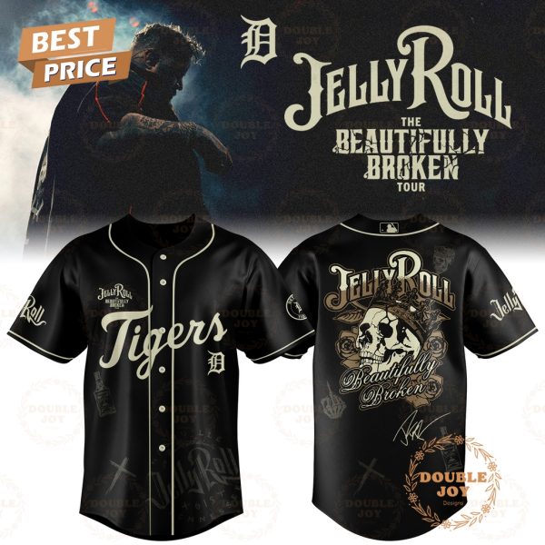 Detroit Tigers x Jelly Roll Tour The Beautiflly Broken Baseball Jersey