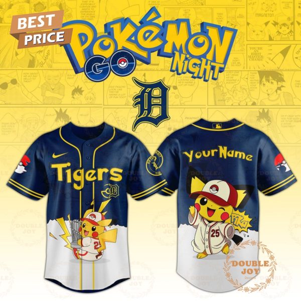 Detroit Tigers x Pokémon GO Night Custom Name Special Design Baseball Jersey