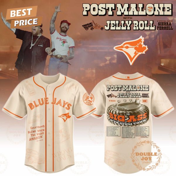 Toronto Blue Jays x Post Malone With Jelly Roll Big Ass Limited Edition Baseball Jersey