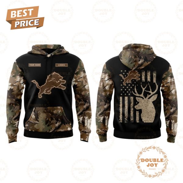 Detroit Lions x Deer Hunter Custom Name Special Edition Hoodie