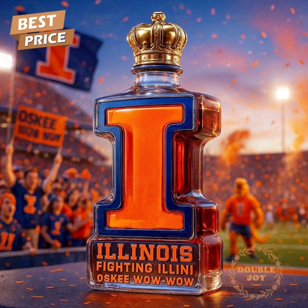 Illinois Fighting Illini Oskee Wow-Wow Whiskey Bottle