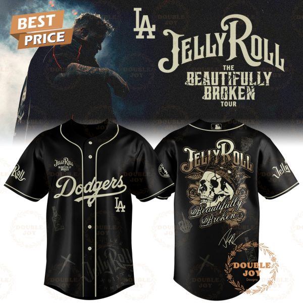 Los Angeles Dodgers x Jelly Roll Tour The Beautiflly Broken Baseball Jersey