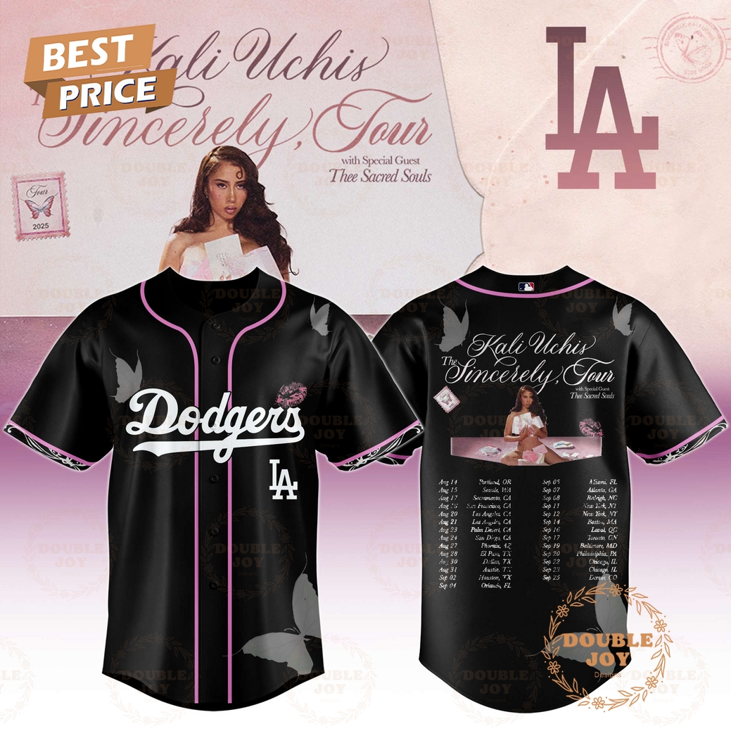 Los Angeles Dodgers x Kali Uchis Tour The Sincerely Baseball Jersey Los Angeles Dodgers x Kali Uchis Tour The Sincerely Baseball Jersey