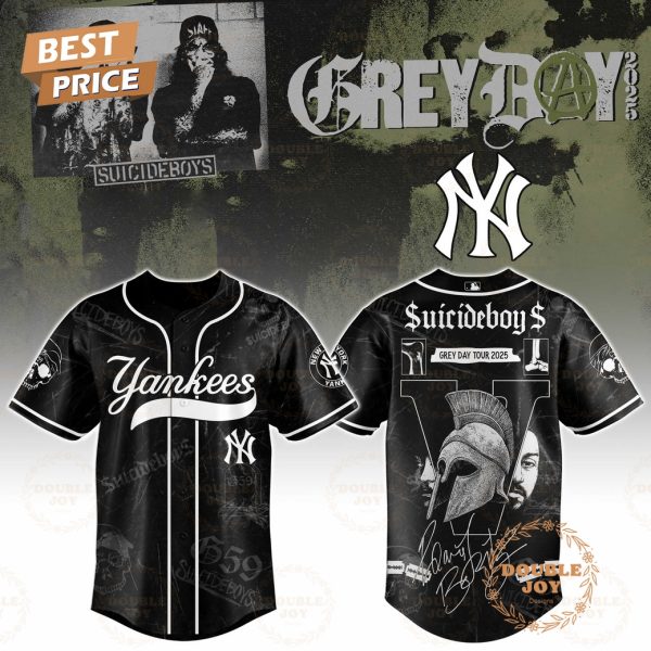 New York Yankees x Suicideboys Grey Day Tour Limited Edition 2025 Baseball Jersey