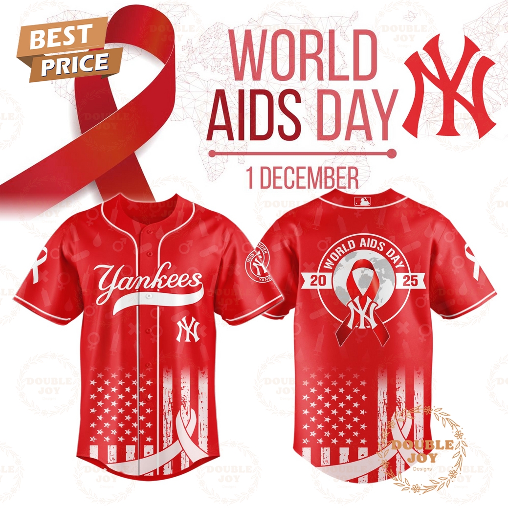 New York Yankees x WORLD AIDS DAY Special Edition Baseball Jersey New York Yankees x WORLD AIDS DAY Special Edition Baseball Jersey