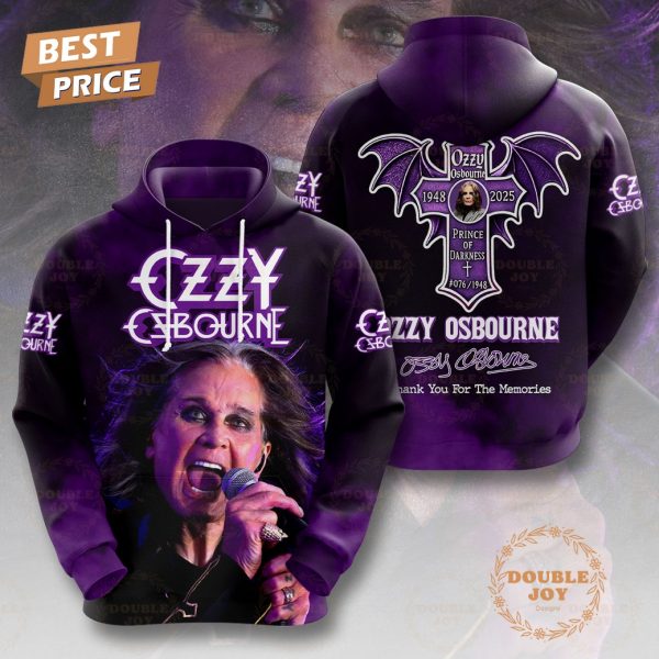 Ozzy Osbourne 1948 -2025 Prince Of Darkness Thank You For The Memories Special Edition Hoodie