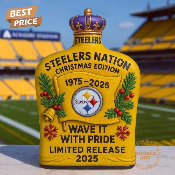 Pittsburgh Steelers Nation Christmas Edition 50th Anniversary 1975-2025 Special Edition Whiskey Bottle