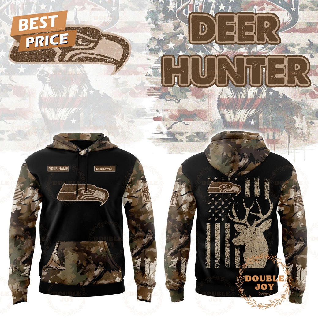 Seattle Seahawks x Deer Hunter Custom Name Special Edition Hoodie Seattle Seahawks x Deer Hunter Custom Name Special Edition Hoodie