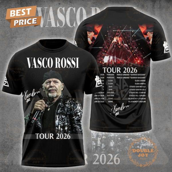 Vasco Rossi Tour 2026 Black Limited Edition  T-Shirt, Hoodie