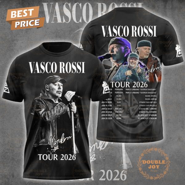 Vasco Rossi Tour 2026 Special Edition Black T-Shirt, Hoodie