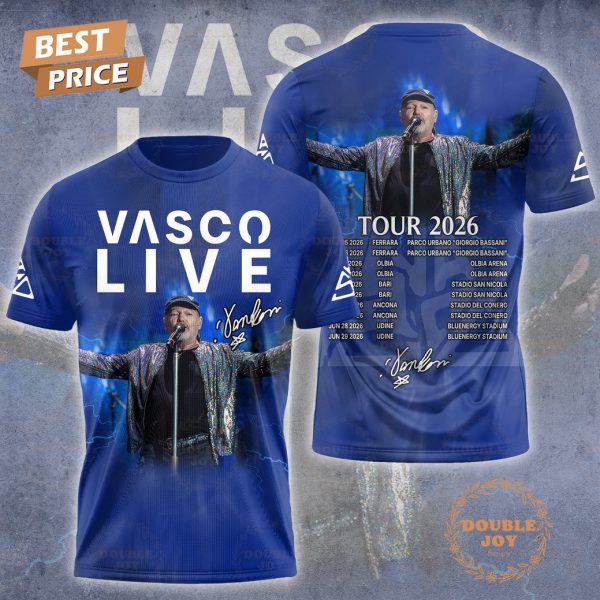 Vasco Rossi Tour 2026 Special Edition Blue T-Shirt, Hoodie