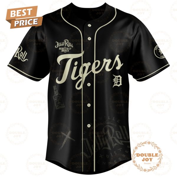 Detroit Tigers x Jelly Roll Tour The Beautiflly Broken Baseball Jersey